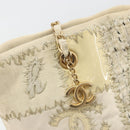 CHANEL Patchwork Chain Tote Bag Tweed Ivory Gold CC Auth 195106SM-15