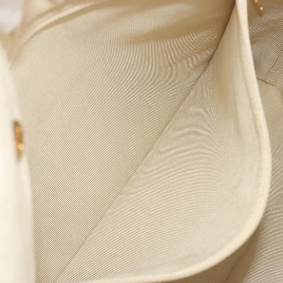 CHANEL Patchwork Chain Tote Bag Tweed Ivory Gold CC Auth 195106SM