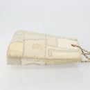 CHANEL Patchwork Chain Tote Bag Tweed Ivory Gold CC Auth 195106SM-4