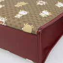 GUCCI Doraemon Micro GG Hand Bag PVC 2way Beige Gold 654345 Auth 195107SAM-12