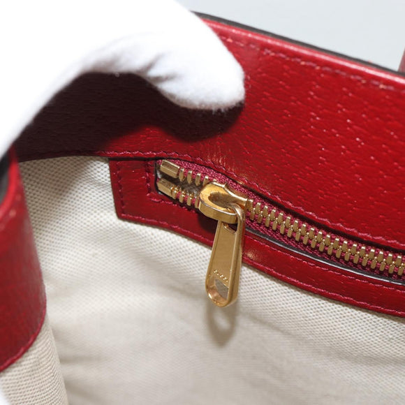 GUCCI Doraemon Micro GG Hand Bag PVC 2way Beige Gold 654345 Auth 195107SAM