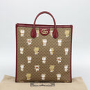 GUCCI Doraemon Micro GG Hand Bag PVC 2way Beige Gold 654345 Auth 195107SAM-26