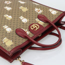 GUCCI Doraemon Micro GG Hand Bag PVC 2way Beige Gold 654345 Auth 195107SAM-6