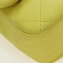 CHANEL Matelasse 20 Chain Shoulder Bag Leather Yellow Silver CC Auth 195108M-15