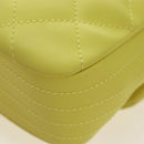 CHANEL Matelasse 20 Chain Shoulder Bag Leather Yellow Silver CC Auth 195108M-18