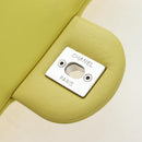 CHANEL Matelasse 20 Chain Shoulder Bag Leather Yellow Silver CC Auth 195108M-21