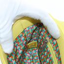 CHANEL Matelasse 20 Chain Shoulder Bag Leather Yellow Silver CC Auth 195108M-25