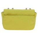 CHANEL Matelasse 20 Chain Shoulder Bag Leather Yellow Silver CC Auth 195108M-2
