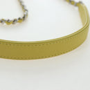 CHANEL Matelasse 20 Chain Shoulder Bag Leather Yellow Silver CC Auth 195108M-8