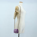 CHANEL Matelasse Chain Shoulder Pouch Lamb Skin Purple Gold CC Auth 195109M-27