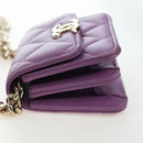 CHANEL Matelasse Chain Shoulder Pouch Lamb Skin Purple Gold CC Auth 195109M-4