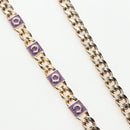 CHANEL Matelasse Chain Shoulder Pouch Lamb Skin Purple Gold CC Auth 195109M-15