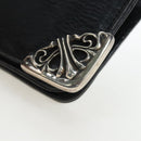 Chrome Hearts Single Fall Long Wallet Leather Black Silver Auth 195110M-15