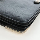 Chrome Hearts Single Fall Long Wallet Leather Black Silver Auth 195110M-16