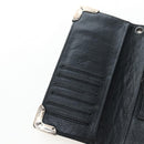 Chrome Hearts Single Fall Long Wallet Leather Black Silver Auth 195110M-19