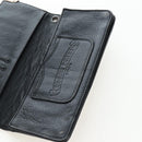 Chrome Hearts Single Fall Long Wallet Leather Black Silver Auth 195110M-20
