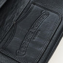 Chrome Hearts Single Fall Long Wallet Leather Black Silver Auth 195110M-22
