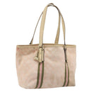 GUCCI GG Canvas Sherry Line Tote Bag Pink Gold 137396 Auth 195115-1