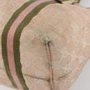 GUCCI GG Canvas Sherry Line Tote Bag Pink Gold 137396 Auth 195115-9