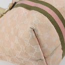 GUCCI GG Canvas Sherry Line Tote Bag Pink Gold 137396 Auth 195115-14