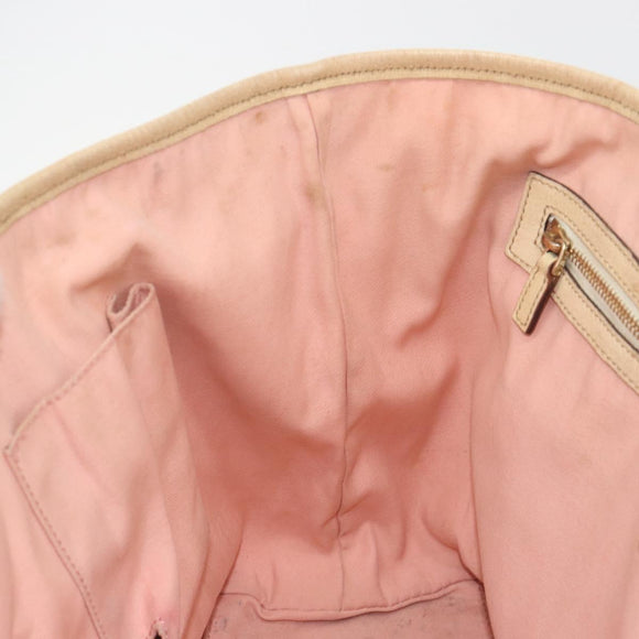 GUCCI GG Canvas Sherry Line Tote Bag Pink Gold 137396 Auth 195115
