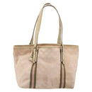 GUCCI GG Canvas Sherry Line Tote Bag Pink Gold 137396 Auth 195115-13