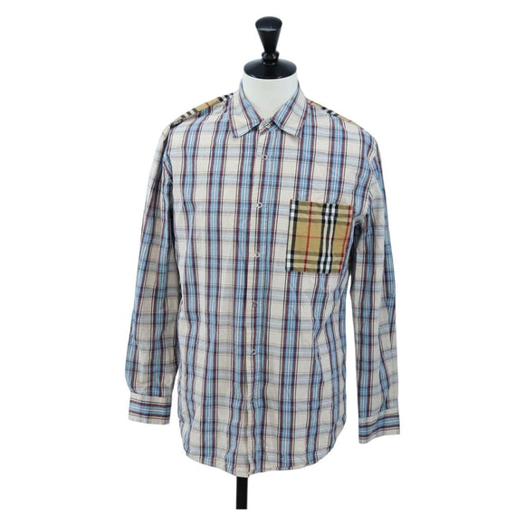 BURBERRY Nova Check Shirt cotton Beige Auth 195117M