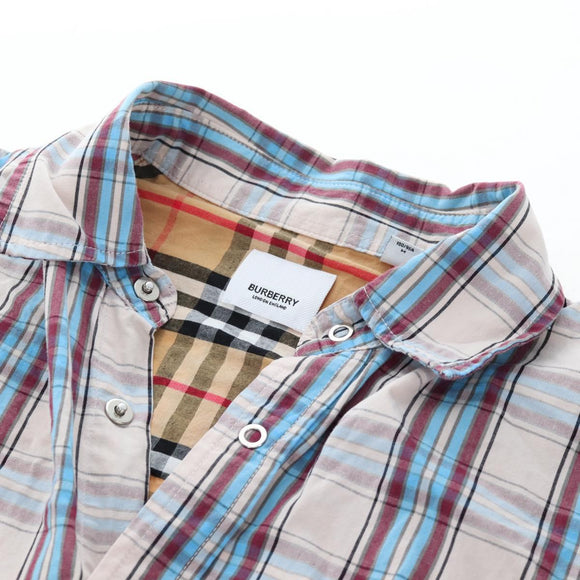 BURBERRY Nova Check Shirt cotton Beige Auth 195117M