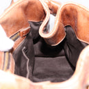 Miu Miu Ribbon Hand Bag Leather 2way Brown Gold Auth 195137V-21