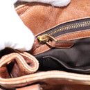 Miu Miu Ribbon Hand Bag Leather 2way Brown Gold Auth 195137V-23