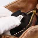 Miu Miu Ribbon Hand Bag Leather 2way Brown Gold Auth 195137V-12