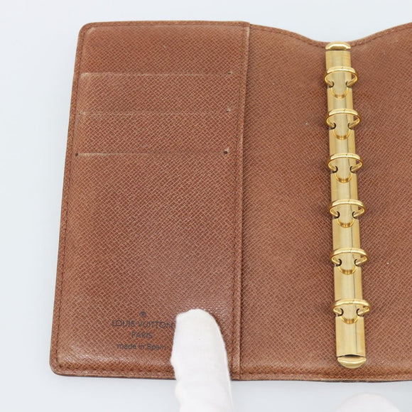 LOUIS VUITTON Monogram Agenda PM Day Planner Cover R20005 LV Auth 195154