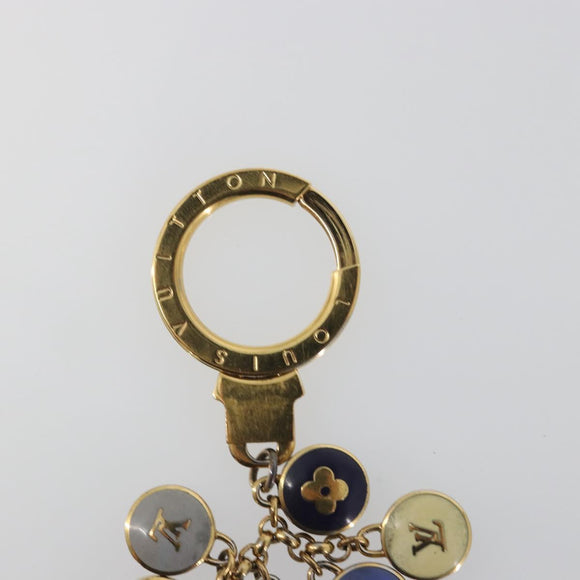 LOUIS VUITTON Porte Cles Pastille Key Holder metal Gold M65381 LV Auth 195156