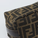 FENDI Zucca Canvas Vanity Pouch Black Brown Auth 195157-12