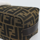FENDI Zucca Canvas Vanity Pouch Black Brown Auth 195157-13