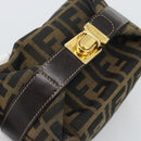 FENDI Zucca Canvas Vanity Pouch Black Brown Auth 195157-6