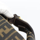 FENDI Zucca Canvas Vanity Pouch Black Brown Auth 195157-7