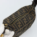 FENDI Zucca Canvas Vanity Pouch Black Brown Auth 195157-8
