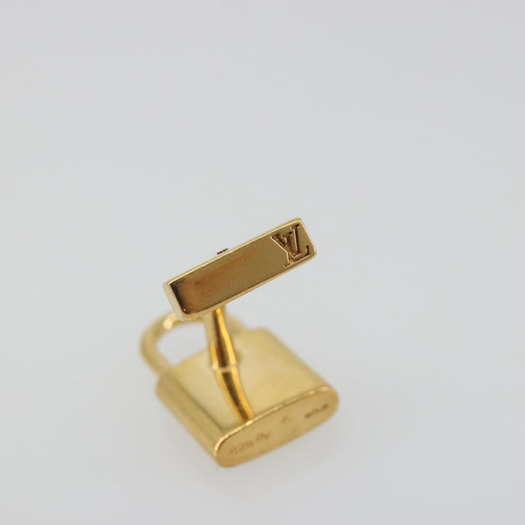 LOUIS VUITTON Padlock Cufflinks Cuffs metal Gold LV Auth 195158