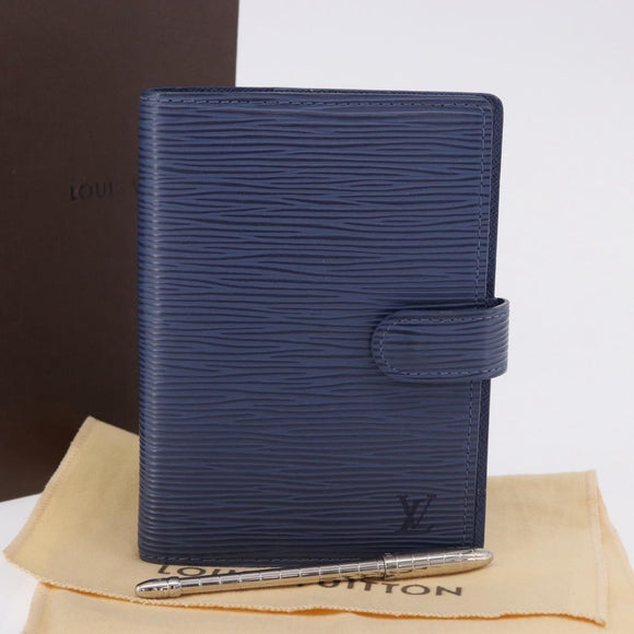 LOUIS VUITTON Epi Agenda PM Day Planner Cover Blue LV Auth 195162V