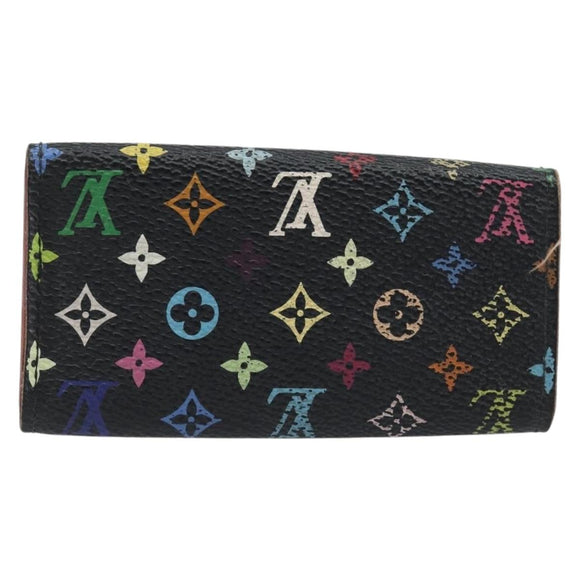 LOUIS VUITTON Monogram Multicolor Multicles 4 Key Case Black M93732 Auth 195163