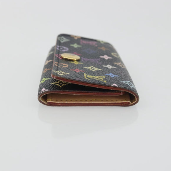 LOUIS VUITTON Monogram Multicolor Multicles 4 Key Case Black M93732 Auth 195163
