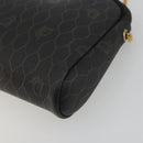 Christian Dior Honeycomb Canvas Chain Shoulder Bag PVC Black Gold Auth 195166A-14