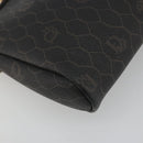 Christian Dior Honeycomb Canvas Chain Shoulder Bag PVC Black Gold Auth 195166A-15
