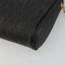 Christian Dior Honeycomb Canvas Chain Shoulder Bag PVC Black Gold Auth 195166A-16