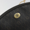 Christian Dior Honeycomb Canvas Chain Shoulder Bag PVC Black Gold Auth 195166A-18