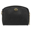 Christian Dior Honeycomb Canvas Chain Shoulder Bag PVC Black Gold Auth 195166A-13