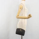 Christian Dior Honeycomb Canvas Chain Shoulder Bag PVC Black Gold Auth 195166A-21