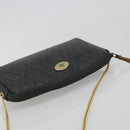 Christian Dior Honeycomb Canvas Chain Shoulder Bag PVC Black Gold Auth 195166A-6