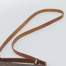 CELINE Macadam Canvas Hand Bag PVC Leather 2way Brown Gold Auth 195169-14